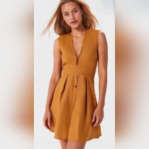 Faithfull the Brand Linen Coquette Girl Earthy Coastal Hyper Feminine Dress S